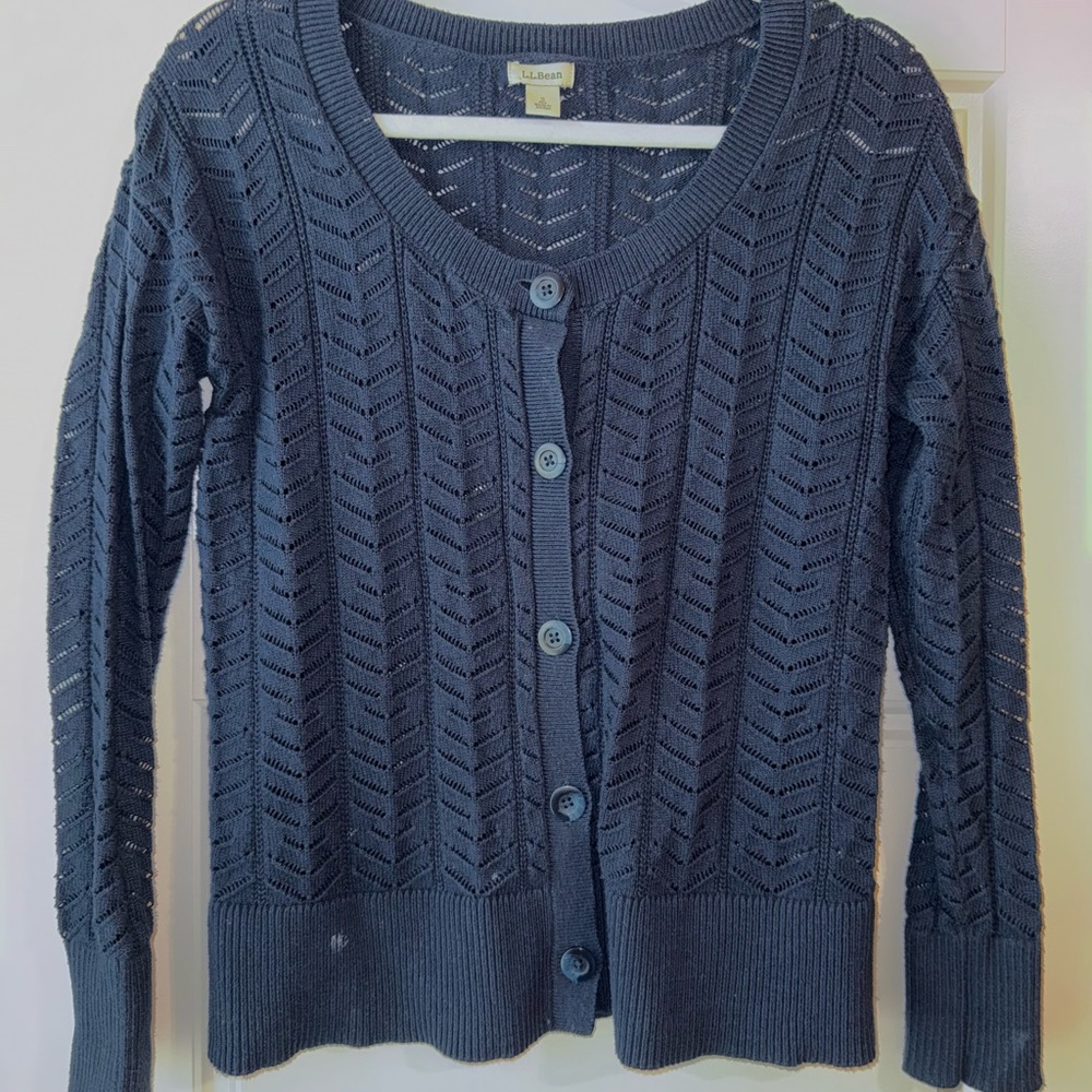 L.L. Bean Dark Blue Knit Cardigan